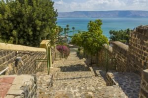 walk down to the water in Tiberias