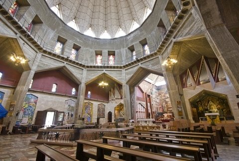 Inside the Church of the Annunciation in Nazareth